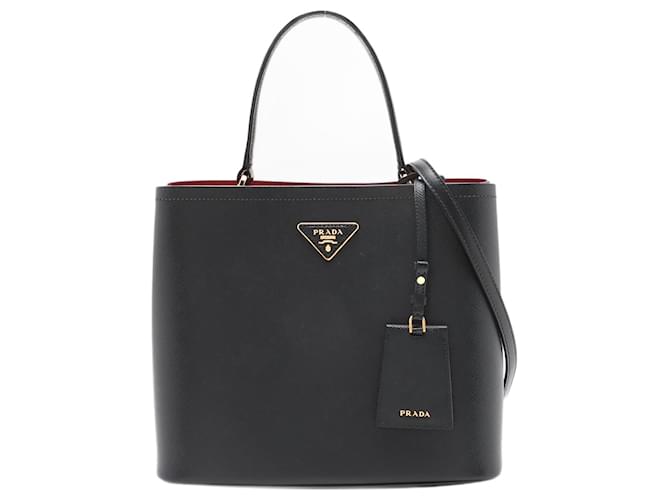 Prada Black Saffiano 2WAY bag Leather  ref.1208548