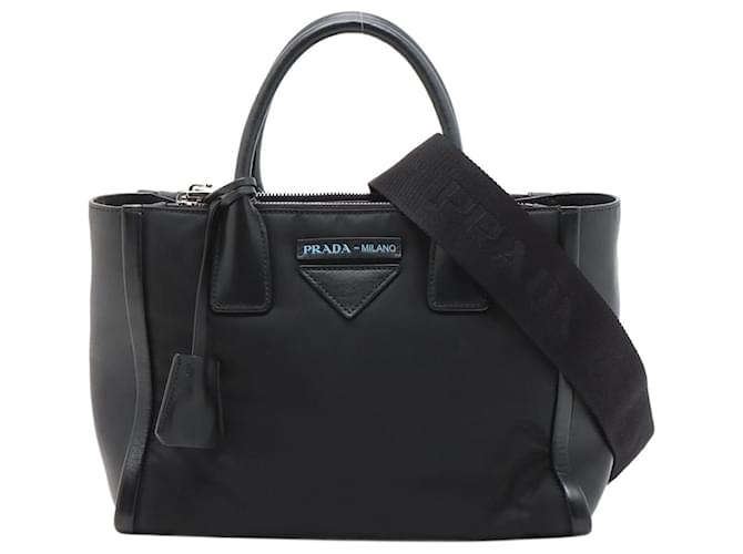 Prada Black nylon and leather 2WAY bag  ref.1208549