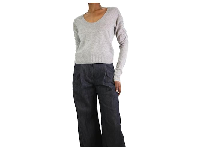 Frame Denim Grey ruched sleeve jumper - size XS Cashmere  ref.1208555