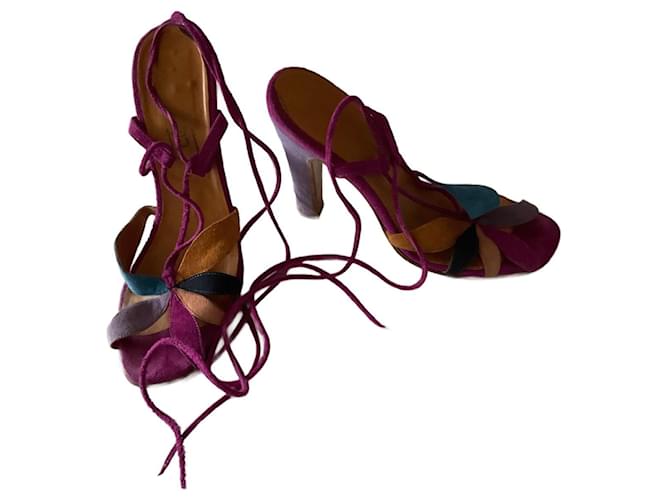 Maud Frizon Sandals Multiple colors Fuschia Deerskin  ref.1208563