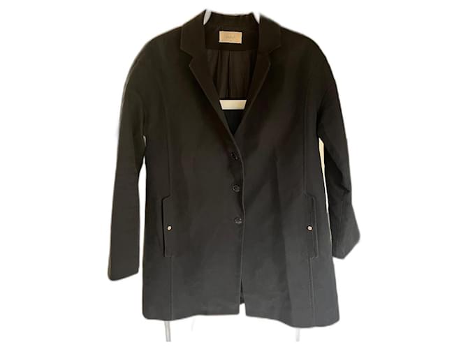 Precioso abrigo negro de entretiempo de Ba&sh (chaquetón / Zanja) corte original Algodón  ref.1208577