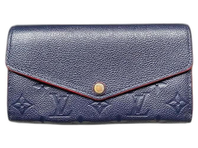 Louis Vuitton Carteira de couro Sarah Azul escuro  ref.1208584