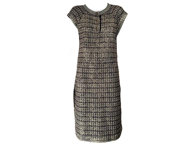Chanel 6K$ CC Kleid mit Schmuckknöpfen Mehrfarben Kaschmir  ref.1208590