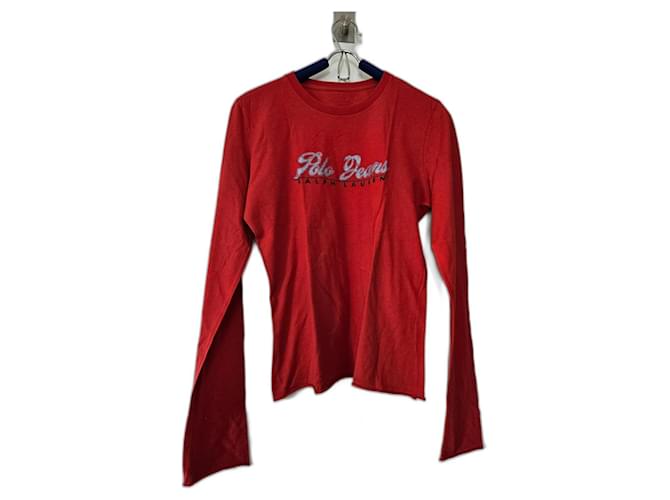Polo Ralph Lauren Camiseta Roja Algodón  ref.1208643