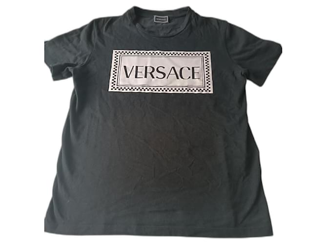 Versace Camisetas y tops Negro Blanco Algodón  ref.1208652