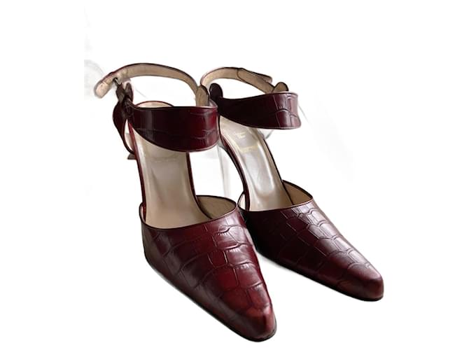 Christian Dior Dior heels Dark red Leather  ref.1208656