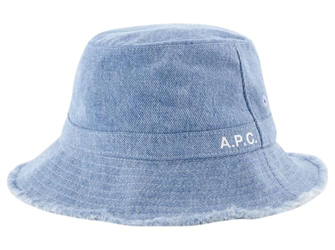 Apc Mark Bucket Hat - A.P.C. - Baumwolle - Hellblau  ref.1208702