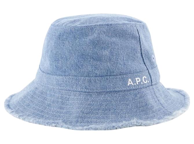 Apc Mark Bucket Hat - A.P.C. - Baumwolle - Hellblau  ref.1208708