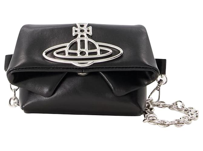 Mirage Mini Courtney Wallet On Chain - Vivienne Westwood - Leather - Black  ref.1208718