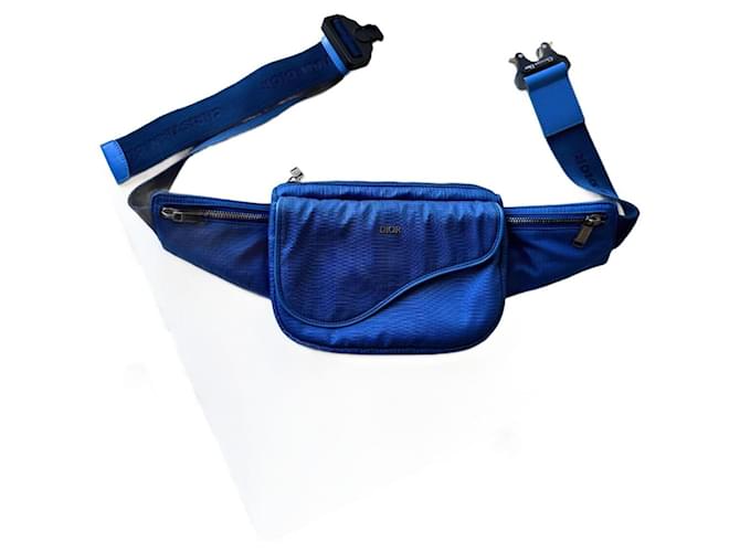 Dior Bags Briefcases Blue Nylon  ref.1208756