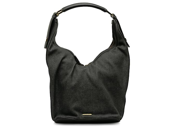 Gucci Black Web Denim Shoulder Bag Cloth  ref.1208789