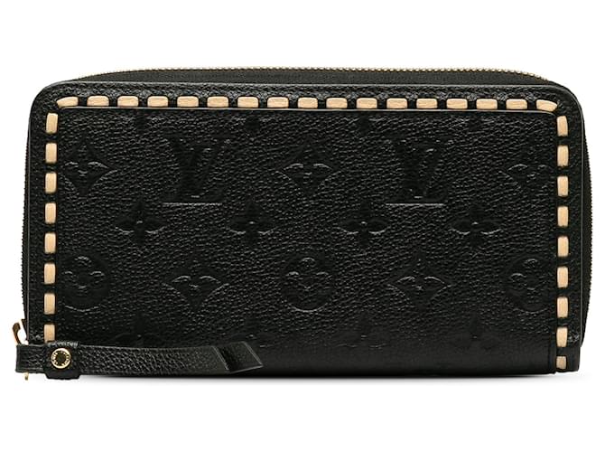 Louis Vuitton Black Monogram Empreinte Zippy Wallet Leather  ref.1208818