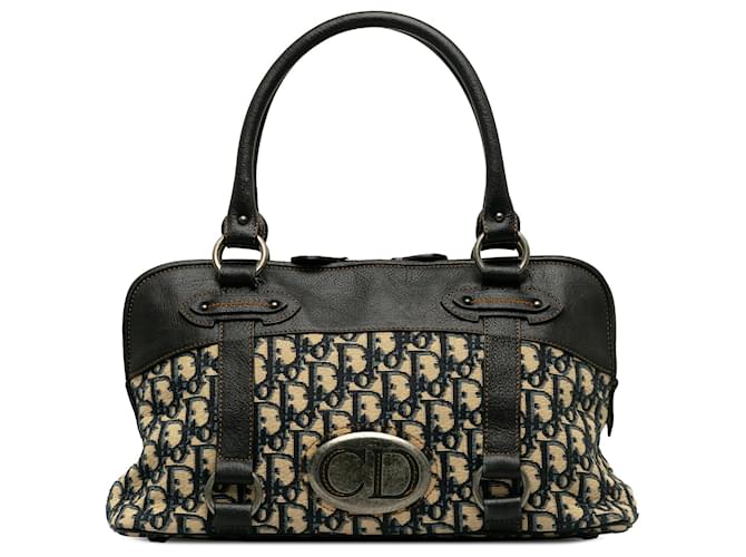 Dior Brown Oblique Handbag Beige Cloth Cloth  ref.1208832