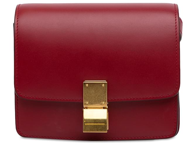 Céline Celine Red Small Classic Box Leather Pony-style calfskin  ref.1208848