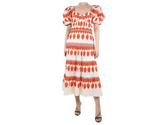 Autre Marque Rot bedrucktes Kleid – Größe UK 12 Baumwolle  ref.1208865