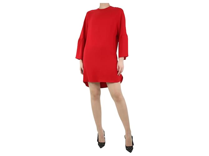 Valentino Red silk flare-sleeved dress - size UK 8  ref.1208888