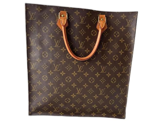 Louis Vuitton LV Sac Plat handbag vintage Brown Cloth  ref.1208902