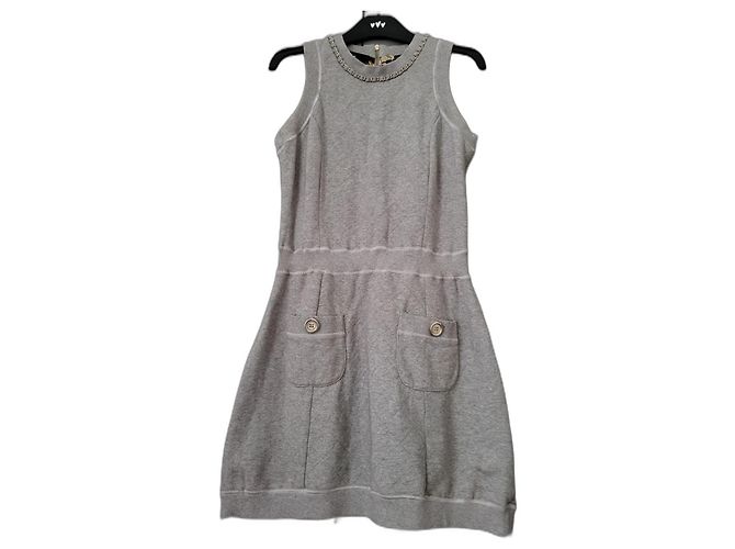 Vestido de algodón gris Dolce & Gabbana