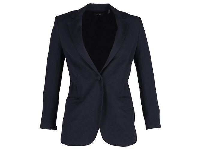 Blazer in vita elasticizzata Theory in triacetato blu navy