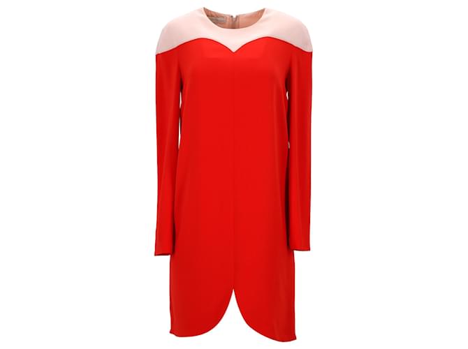 Stella Mc Cartney Stella McCartney Sweetheart Neckline Detail Dress in Red Rayon Cellulose fibre  ref.1209056