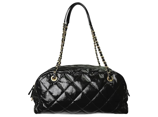 Chanel Black 2020 patent leather bowling bag  ref.1209159