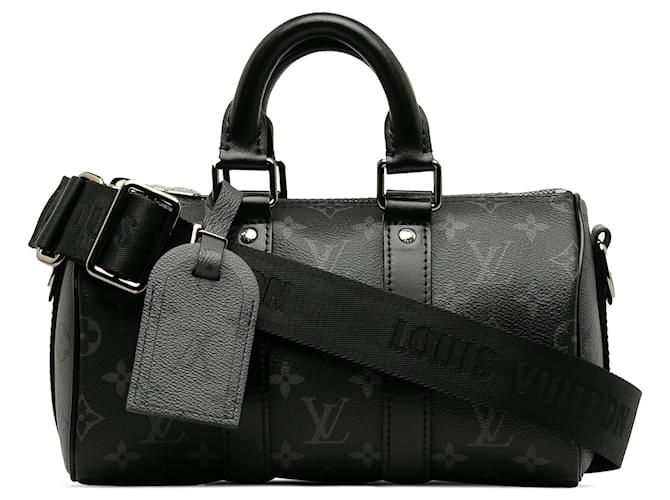 Louis Vuitton Preto Monograma Eclipse Keepall Bandouliere XS Lona  ref.1209168
