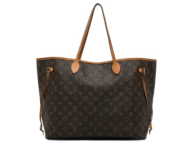 Louis Vuitton Brown Monogram Neverfull GM Leather Cloth  ref.1209201