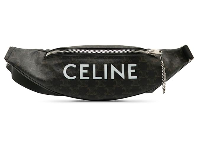 Céline Celine Brown Triomphe Belt Bag Dark brown Cloth Cloth  ref.1209205