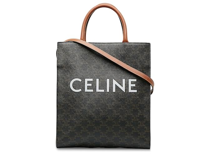 Céline Celine Brown Small Triomphe Vertical Cabas Cloth Cloth  ref.1209244
