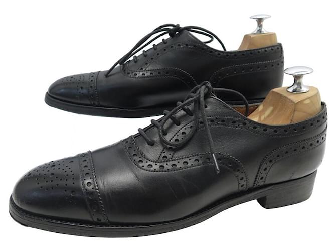 JM WESTON SHOES 310 RICHELIEU BOUT FLORAL 6D 40 end 39.5 LEATHER SHOES  Black ref.1209264 - Joli Closet