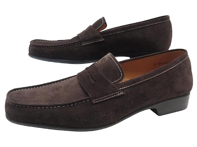 JM WESTON SHOES 625 Church´s Loafers 7.5D 41.5 BROWN SUEDE LOAFERS SHOES  ref.1209277