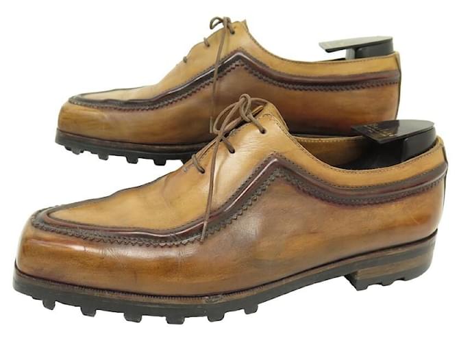 BERLUTI ULTIMA PICASSO SHOES 0584 PATINA LEATHER OXFORD 8.5 42.5 