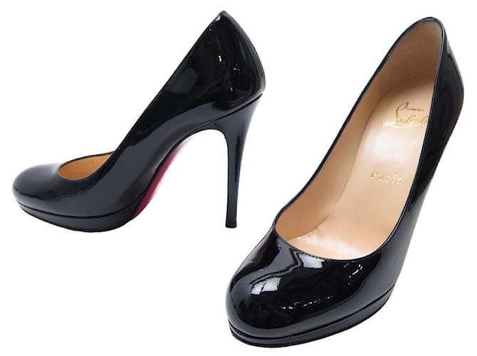 NEW CHRISTIAN LOUBOUTIN SIMPLE PUMP SHOES 120 3080746 36 LEATHER SHOES Black Patent leather  ref.1209331