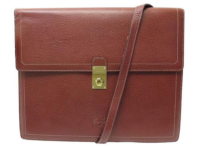 VINTAGE LOEWE DOCUMENT HOLDER TOWEL BAG IN CAMEL SEEDED LEATHER BRIEFCASE