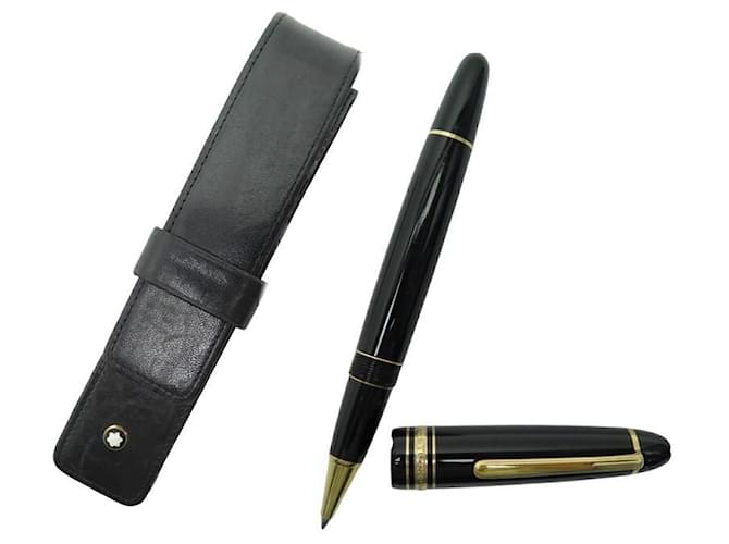 CANETA MONTBLANC MEISTERSTUCK LEGRAND ROLLERBALL OURO MB132454 + PEN CASE Preto Resina  ref.1209370