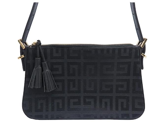 GIVENCHY HANDBAG MONOGRAM CANVAS AND BLACK LEATHER CANVAS HAND BAG POUCH  ref.1209374