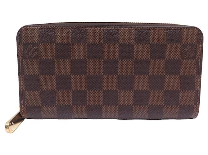 NEUF PORTEFEUILLE LOUIS VUITTON ZIPPY EN TOILE DAMIER EBENE CANVAS WALLET Marron  ref.1209377