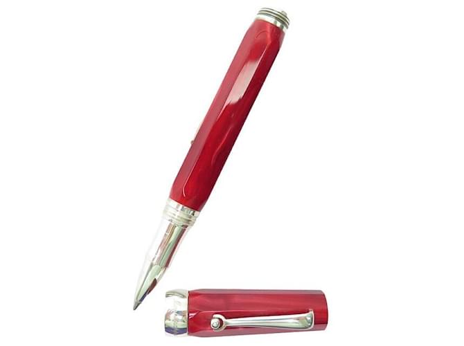 Autre Marque MONTEGRAPPA PEN 1912 RED & SILVER RESIN ROLLERBALL 925 RED BALLPOINT PEN  ref.1209396
