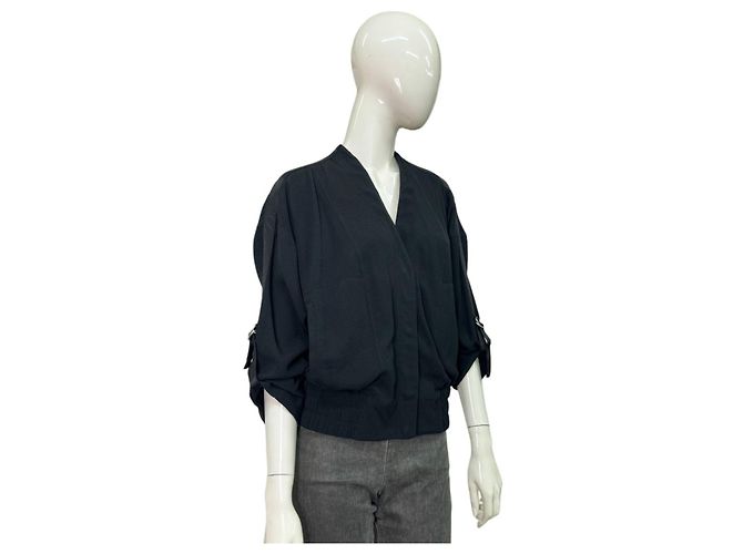 Giacca bomber Helmut Lang nera in rayon Nero