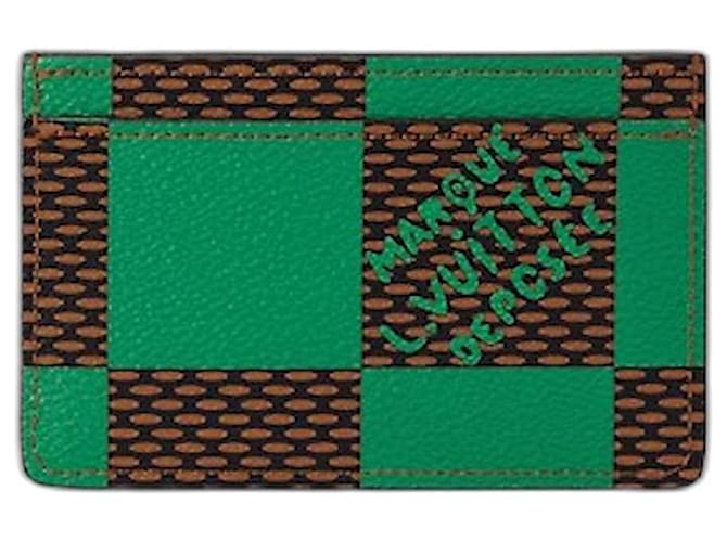 Louis Vuitton Porta-cartões LV Pharrell Verde Lona  ref.1209429