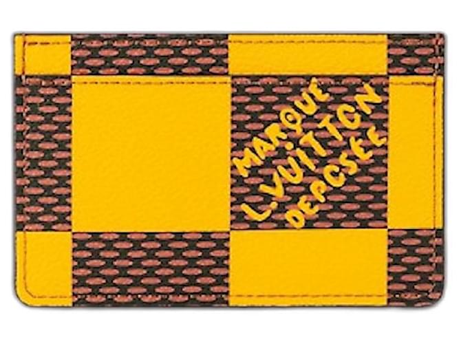 Louis Vuitton LV Card holder damier pop new Yellow Cloth  ref.1209431