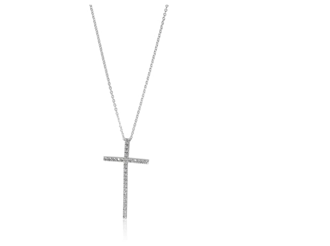 TIFFANY & CO. Metro Diamond Cross Pendant in 18K white gold 0.31 ctw  ref.1209438