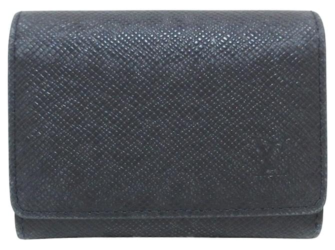 Louis Vuitton Enveloppe Visitenkarte Schwarz Leder  ref.1209549
