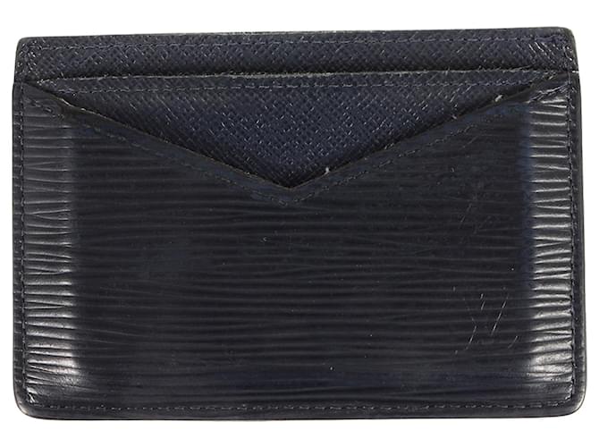 Louis Vuitton Neo Porte-Cartes Marineblau Leder  ref.1209552