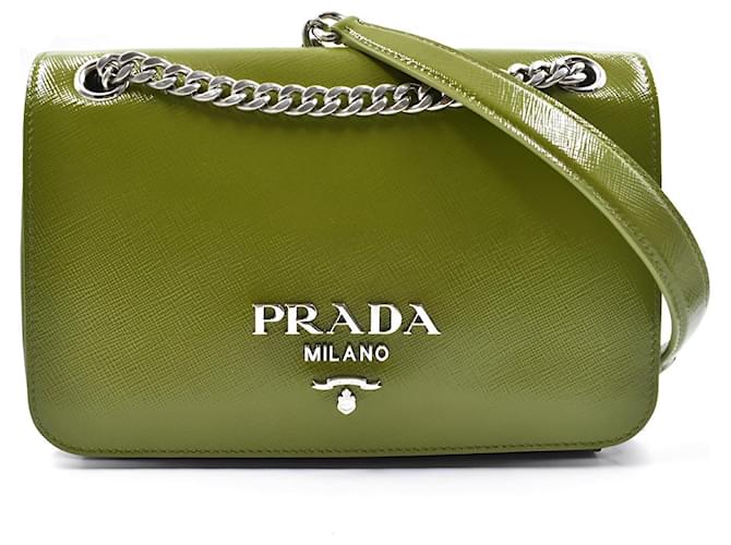 Prada Handbags Green Leather  ref.1209559