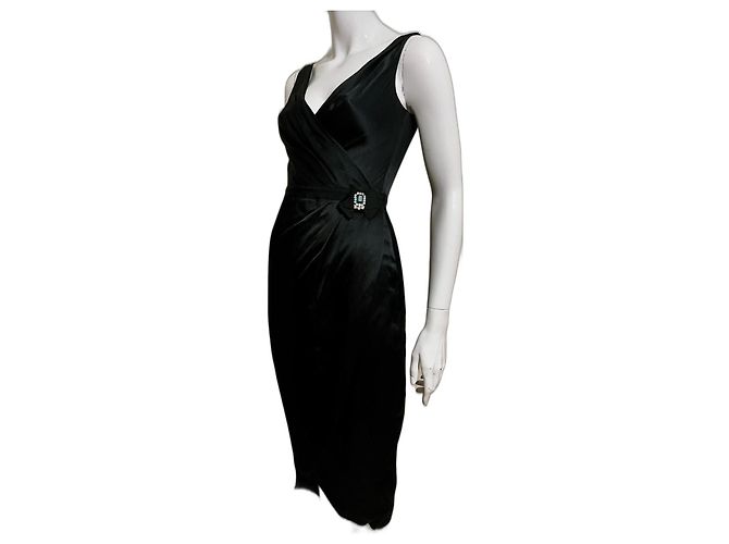 Vestido negro de seda de Temperley London