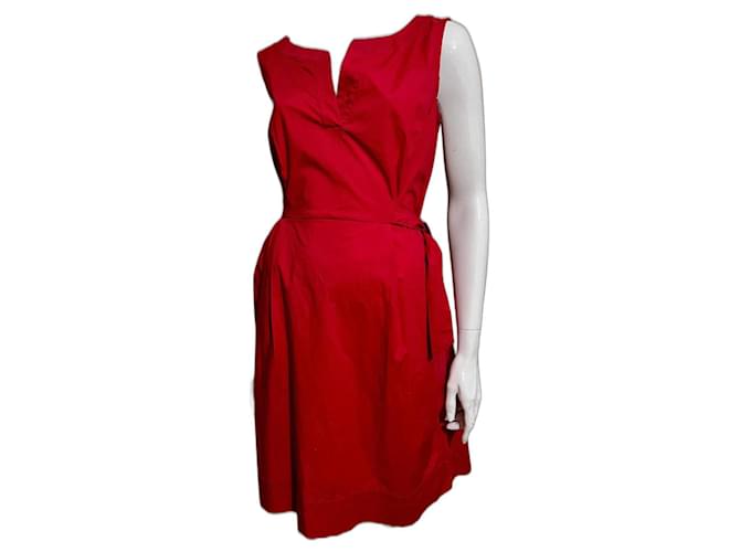Vestido de popelina Lora rojo de Joseph Roja Algodón Elastano  ref.1209606
