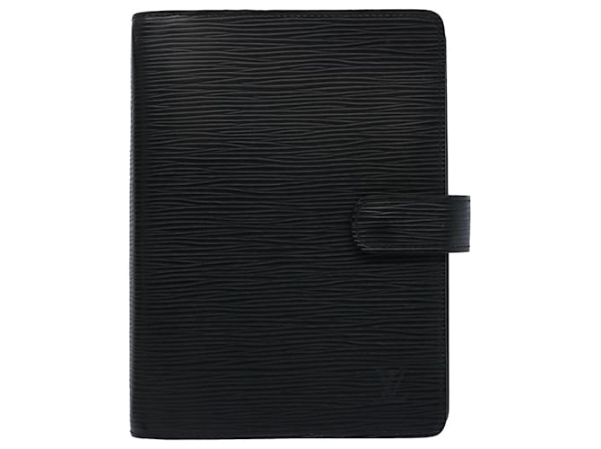 Louis Vuitton COUVERTURE AGENDA FONCTIONNEL MM Black Leather  ref.1209717