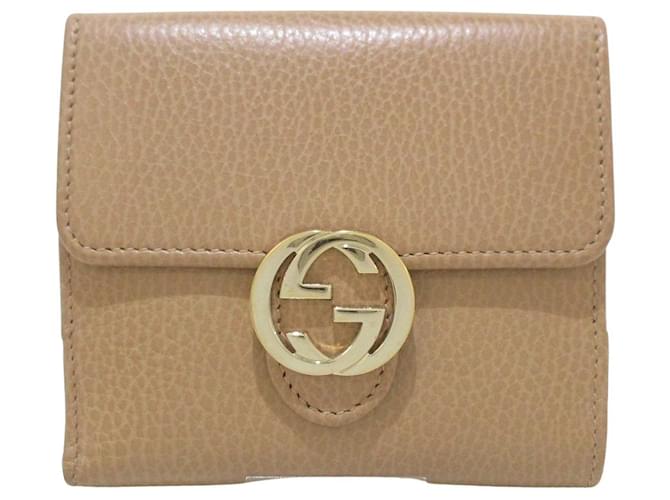 Gucci Interlocking G Cuir Beige  ref.1209735