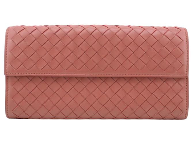 Bottega Veneta Intrecciato Pink Leder  ref.1209780